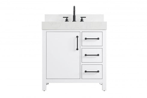 Elegant Lighting Nathan Vanity Cabinet 1DR 3DW 32 Inch W x 22 Inch D x 34 Inch H in Chestnut Brown Model: VF60632MCB