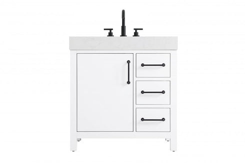 Elegant Lighting Nathan Vanity Cabinet 1DR 3DW 32 Inch W x 22 Inch D x 34 Inch H in Chestnut Brown Model: VF60632MCB