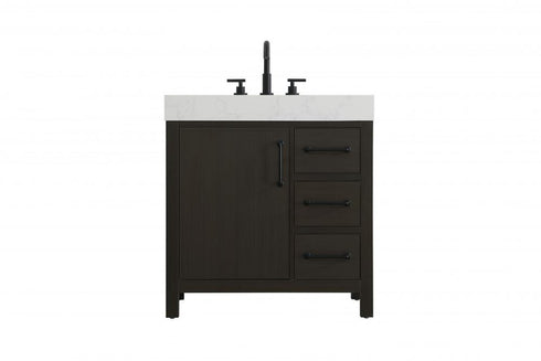 Elegant Lighting Nathan Vanity Cabinet 1DR 3DW 32 Inch W x 22 Inch D x 34 Inch H in Chestnut Brown Model: VF60632MCB