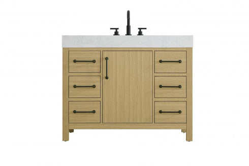 Elegant Lighting Nathan Vanity Cabinet 1DR 6DW 42 Inch W x 22 Inch D x 34 Inch H in Chestnut Brown Model: VF60642MCB