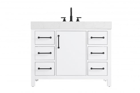 Elegant Lighting Nathan Vanity Cabinet 1DR 6DW 42 Inch W x 22 Inch D x 34 Inch H in Chestnut Brown Model: VF60642MCB