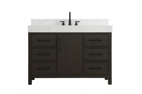 Elegant Lighting Nathan Vanity Cabinet 1DR 6DW 48 Inch W x 22 Inch D x 34 Inch H in Chestnut Brown Model: VF60648MCB