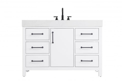 Elegant Lighting Nathan Vanity Cabinet 1DR 6DW 48 Inch W x 22 Inch D x 34 Inch H in Chestnut Brown Model: VF60648MCB