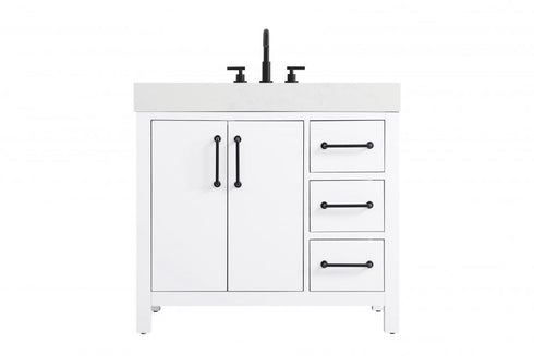 Elegant Lighting Nathan Vanity Cabinet 2DR 3DW 36 Inch W x 22 Inch D x 34 Inch H in Chestnut Brown Model: VF60636MCB