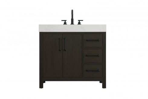 Elegant Lighting Nathan Vanity Cabinet 2DR 3DW 36 Inch W x 22 Inch D x 34 Inch H in Chestnut Brown Model: VF60636MCB