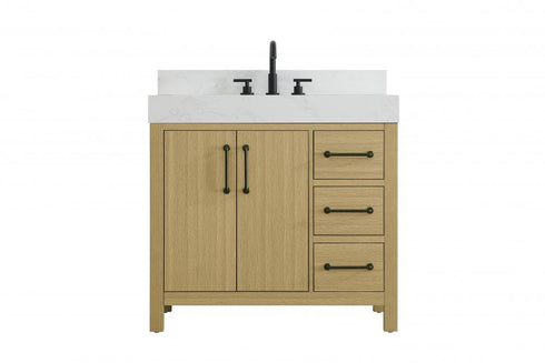 Elegant Lighting Nathan Vanity Cabinet 2DR 3DW 36 Inch W x 22 Inch D x 34 Inch H in Chestnut Brown Model: VF60636MCB