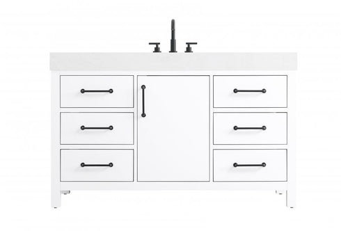 Elegant Lighting Nathan Vanity Cabinet 2DR 3DW 54 Inch W x 22 Inch D x 34 Inch H in Chestnut Brown Model: VF60654DMCB