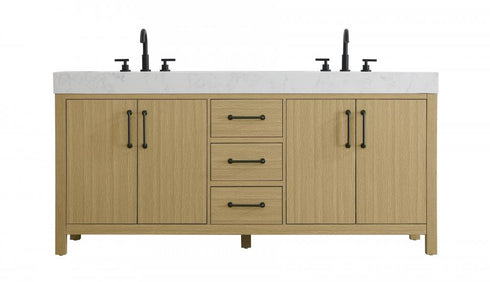 Elegant Lighting Nathan Vanity Cabinet 4DR 3DW 72 Inch W x 22 Inch D x 34 Inch H in Chestnut Brown Model: VF60672DMCB