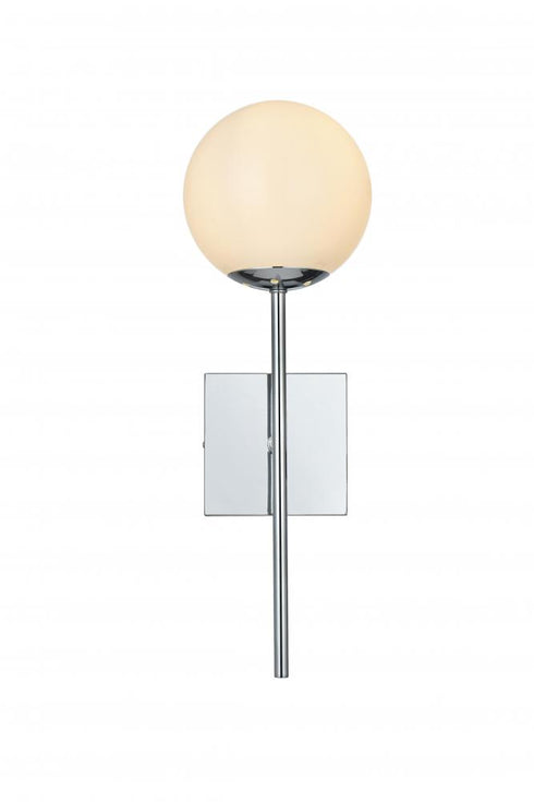 Elegant Lighting Neri 6 inch Wall Sconce White Shade in Chrome in Chrome and White Finish Model: LD2360C