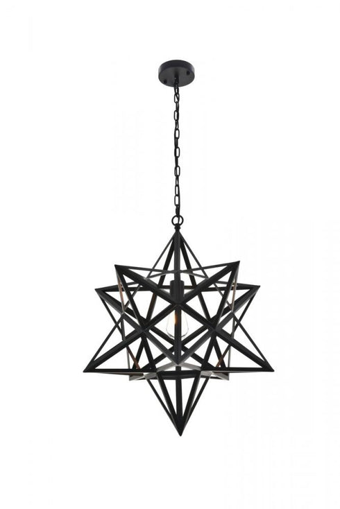 Elegant Lighting Nocturne 1 light black Pendant Model: LD4076D16BK