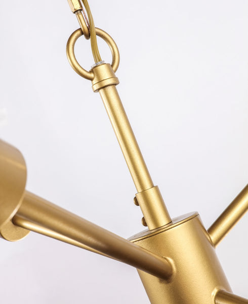 Elegant Lighting Nolan 6 light in Brass pendant Model: LD5034D16BR