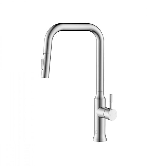 Elegant Lighting Noor Single Handle Pull Down Sprayer Kitchen Faucet in Brushed Gold Model: FAK-311BGD