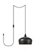 Elegant Lighting Nora 1 Light in Black plug in pendant Model: LDPG2003