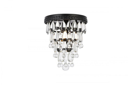 Elegant Lighting Nordic 1 Light Flush Mount Model: 1219F9BK/RC