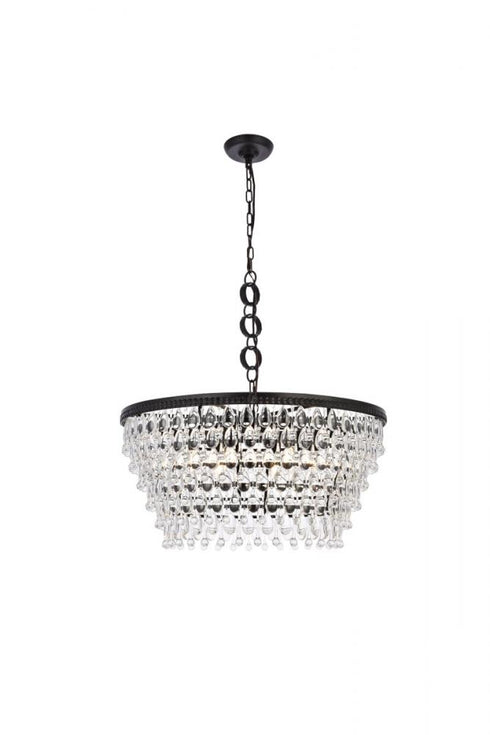 Elegant Lighting Nordic 6 Light Chandelier Model: 1219D28BK/RC