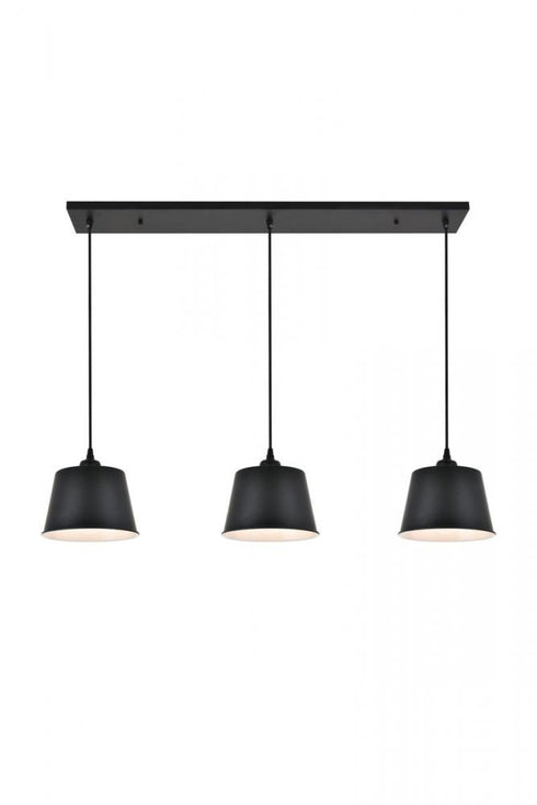 Elegant Lighting Nota 3 light black Pendant Model: LD4057D40BK