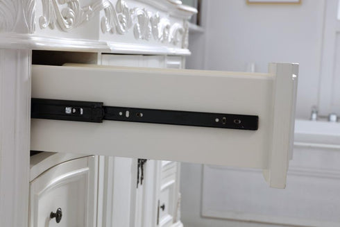Elegant Lighting Oakland 48 Inch Single Bathroom Vanity in Antique White with Ivory White Engineered Marble Model: VF38848AW-VW