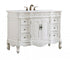 Elegant Lighting Oakland 48 Inch Single Bathroom Vanity in Antique White with Ivory White Engineered Marble Model: VF38848AW-VW