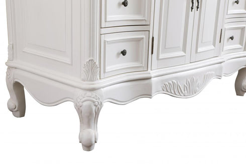 Elegant Lighting Oakland 48 Inch Single Bathroom Vanity in Antique White with Ivory White Engineered Marble Model: VF38848AW-VW