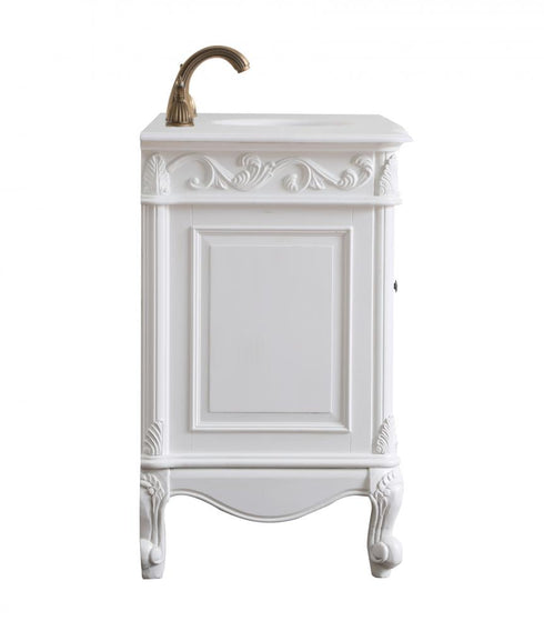 Elegant Lighting Oakland 48 Inch Single Bathroom Vanity in Antique White with Ivory White Engineered Marble Model: VF38848AW-VW