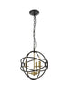 Elegant Lighting Octavia 3 light in Brass and Dark Brown Pendant Model: LD4006D14BRD