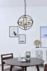 Elegant Lighting Octavia 3 light in Brass and Dark Brown Pendant Model: LD4006D14BRD