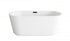 Elegant Lighting Odette 59 inch Soaking Bathtub in Glossy White with Brushed Gold Trim Model: BT10659GW-BGD