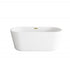 Elegant Lighting Odette 59 inch Soaking Bathtub in Glossy White with Brushed Gold Trim Model: BT10659GW-BGD