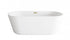 Elegant Lighting Odette 65 inch Soaking Bathtub in Glossy White with Brushed Gold Trim Model: BT10665GW-BGD