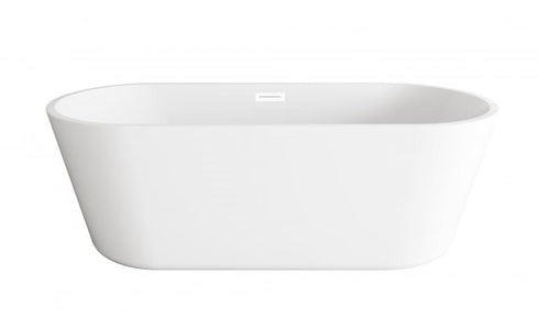 Elegant Lighting Odette 71 inch Soaking Bathtub in Glossy White with Brushed Gold Trim Model: BT10671GW-BGD