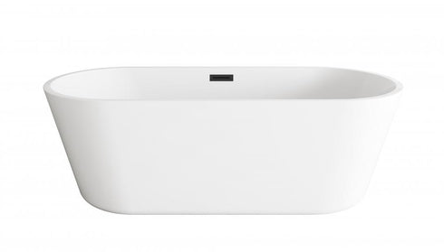 Elegant Lighting Odette 71 inch Soaking Bathtub in Glossy White with Brushed Gold Trim Model: BT10671GW-BGD