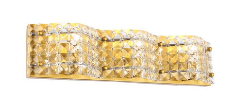 Elegant Lighting Ollie 3 light in Brass and Clear Crystals wall sconce Model: LD7016BR