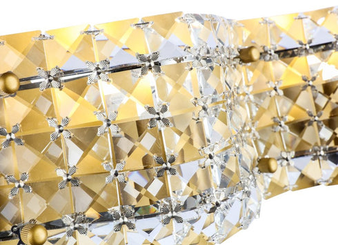 Elegant Lighting Ollie 3 light in Brass and Clear Crystals wall sconce Model: LD7016BR