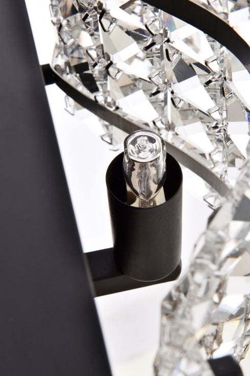 Elegant Lighting Ollie 4 light bath sconce in black with clear crystals in Black and Clear Finish Model: LD7017BK