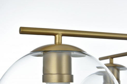 Elegant Lighting Opus 30.5 inch Pendant Clear Shade in Satin Gold in Satin Gold and Clear Finish Model: LD2331SG