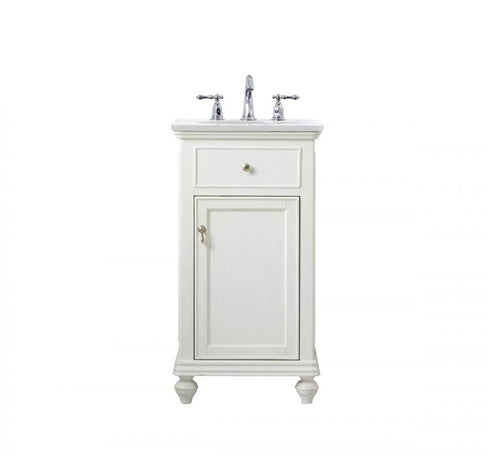 Elegant Lighting Otto 19 Inch Single Bathroom Vanity in Antique White with Ivory White Engineered Marble Model: VF12319AW-VW