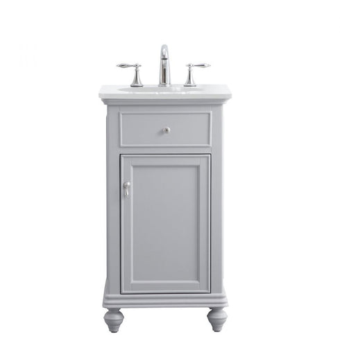 Elegant Lighting Otto 19 Inch Single Bathroom Vanity in Antique White with Ivory White Engineered Marble Model: VF12319AW-VW