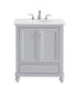 Elegant Lighting Otto 30 Inch Single Bathroom Vanity in Light in Grey with Ivory White Engineered Marble Model: VF12330GR-VW
