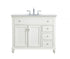 Elegant Lighting Otto 42 Inch Single Bathroom Vanity in Antique White with Ivory White Engineered Marble Model: VF12342AW-VW