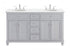 Elegant Lighting Otto 60 Inch Double Bathroom Vanity in Antique White with Ivory White Engineered Marble Model: VF12360DAW-VW