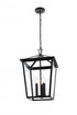 Elegant Lighting Oxford 7 inch Outdoor Pendant in Black Model: OD334H22BK