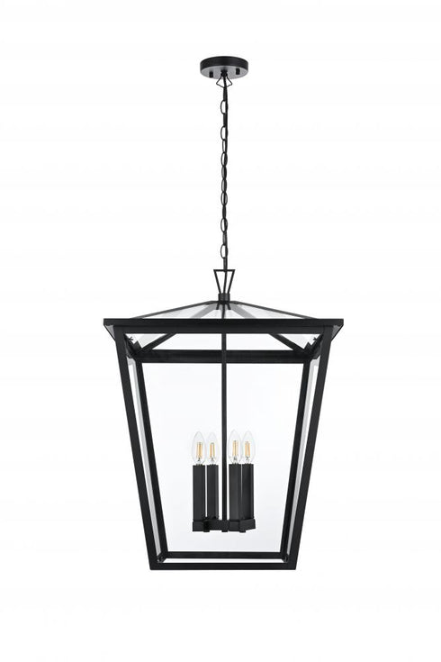 Elegant Lighting Oxford 7 inch Outdoor Pendant in Black Model: OD334H27BK