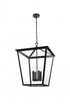 Elegant Lighting Oxford 7 inch Outdoor Pendant in Black Model: OD334H27BK