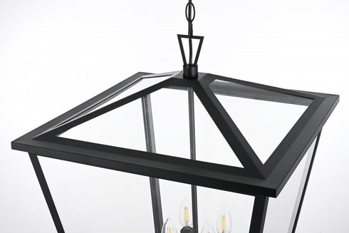 Elegant Lighting Oxford 7 inch Outdoor Pendant in Black Model: OD334H27BK