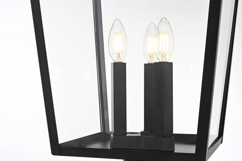 Elegant Lighting Oxford 7 inch Outdoor Pendant in Black Model: OD334P28BK