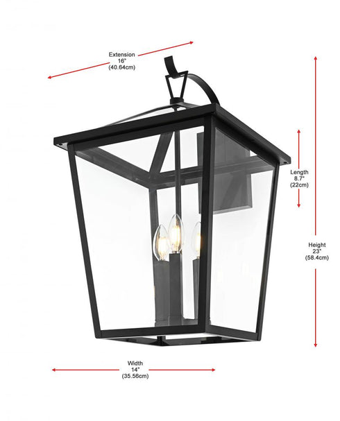 Elegant Lighting Oxford 7 inch Outdoor Pendant in Black Model: OD334W23BK