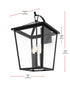 Elegant Lighting Oxford 7 inch Outdoor Pendant in Black Model: OD334W23BK