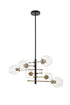 Elegant Lighting Paragon 6 light Matte Black and Brass Pendant in Matte Black and Brass and Clear Finish Model: LD5053D32BRB