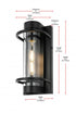 Elegant Lighting Parrish 7 inch Outdoor Pendant in Black Model: OD368W13BK