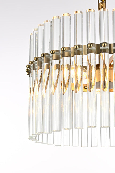 Elegant Lighting Paulina 3 Light Pendant D16 Inch x H16 Inch L3 in Satin Gold Model: LD925D16SG